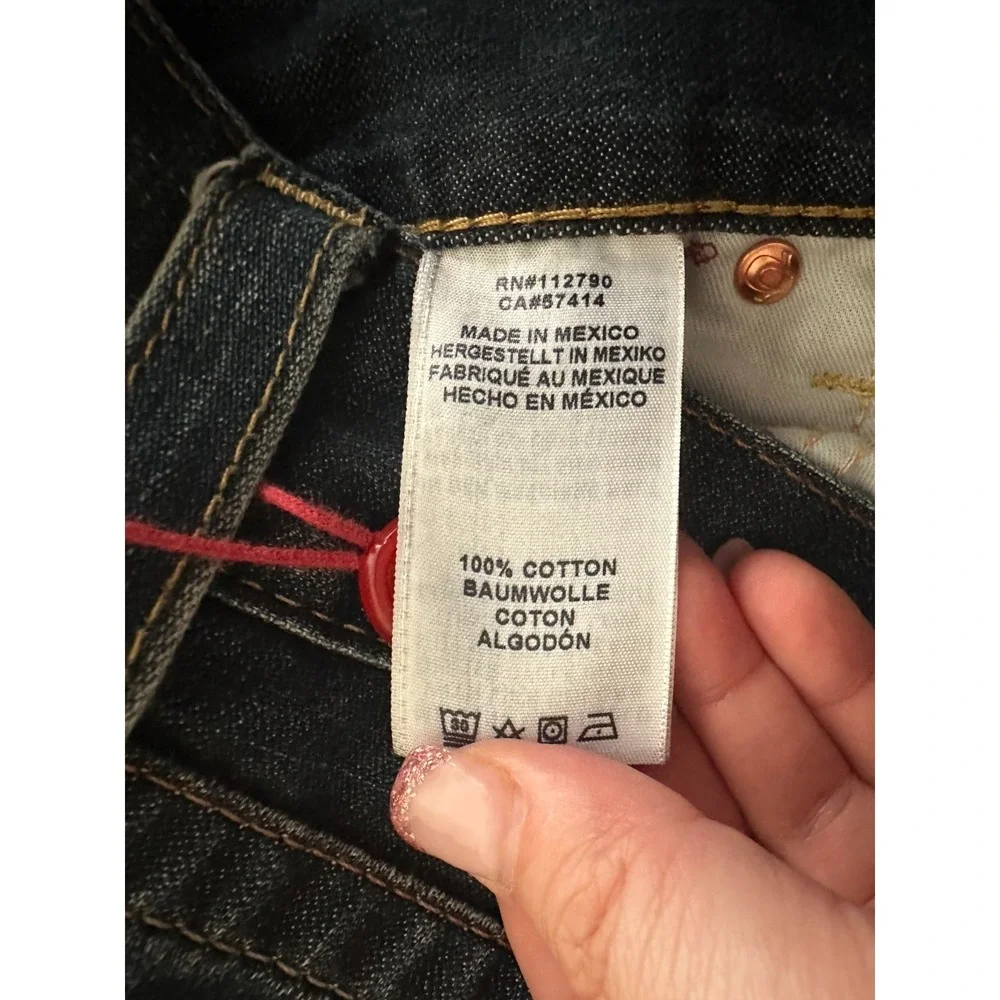 NWOT True Religion Dark Wash Ricky Relaxed Straight Leg Jeans 38 Men 41x34